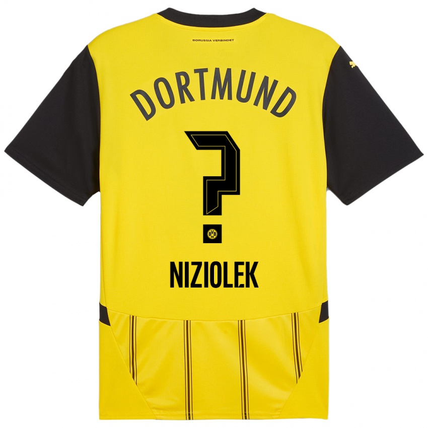 Niño Camiseta Alex Niziolek #0 Amarillo Negro 1ª Equipación 2024/25 La Camisa México