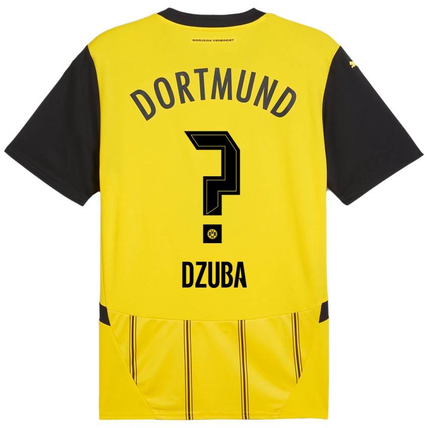 Niño Camiseta Fabian Dzuba #0 Amarillo Negro 1ª Equipación 2024/25 La Camisa México