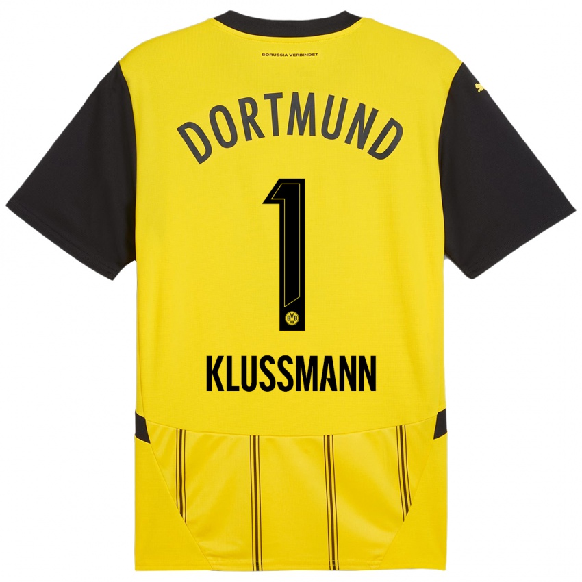 Niño Camiseta Leon Klußmann #1 Amarillo Negro 1ª Equipación 2024/25 La Camisa México