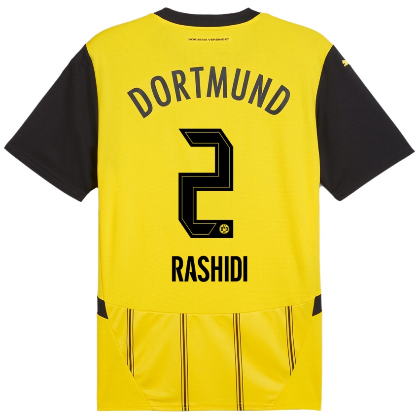 Niño Camiseta William Rashidi #2 Amarillo Negro 1ª Equipación 2024/25 La Camisa México