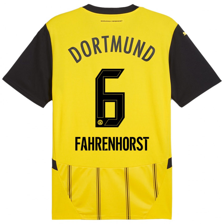 Niño Camiseta Luke Fahrenhorst #6 Amarillo Negro 1ª Equipación 2024/25 La Camisa México