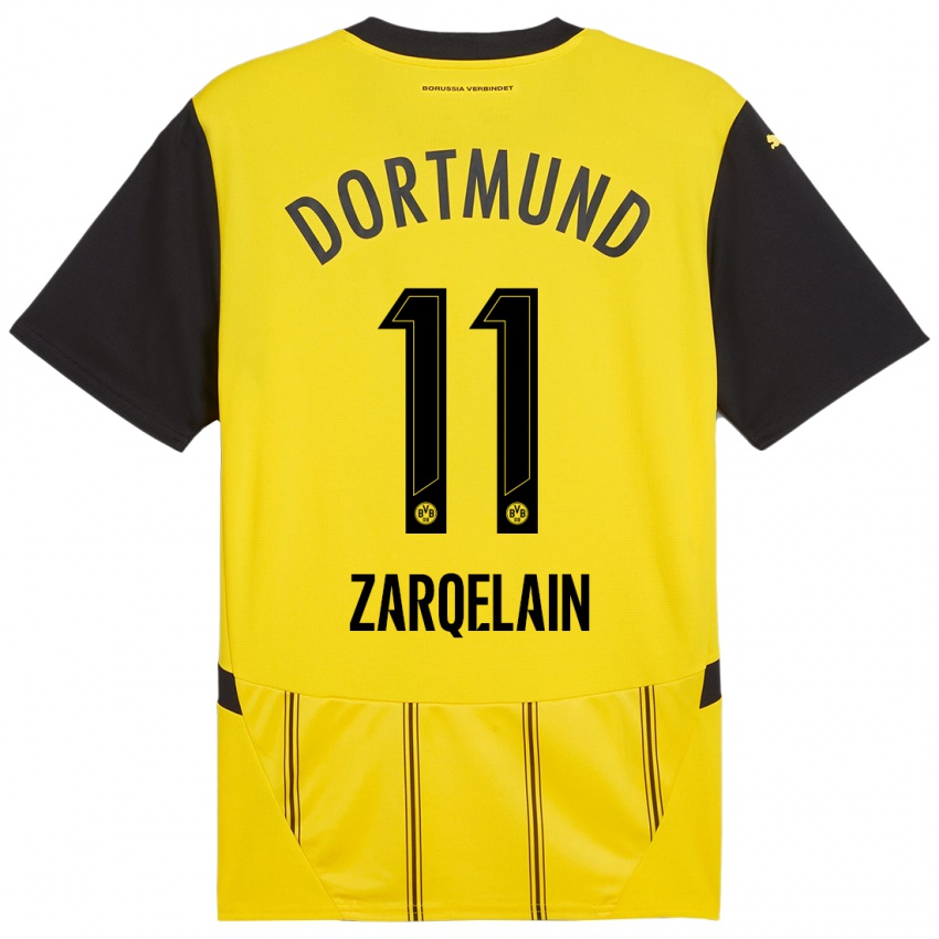 Niño Camiseta Fadi Zarqelain #11 Amarillo Negro 1ª Equipación 2024/25 La Camisa México