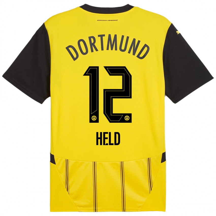 Niño Camiseta Aaron Held #12 Amarillo Negro 1ª Equipación 2024/25 La Camisa México