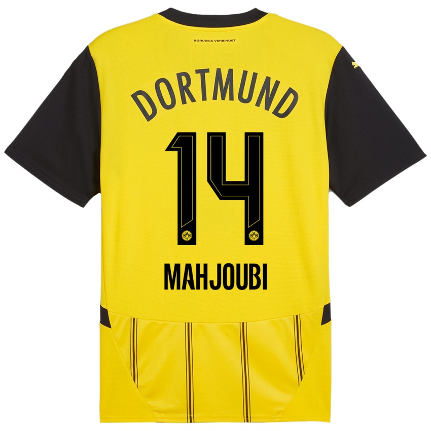 Niño Camiseta Anas Mahjoubi #14 Amarillo Negro 1ª Equipación 2024/25 La Camisa México