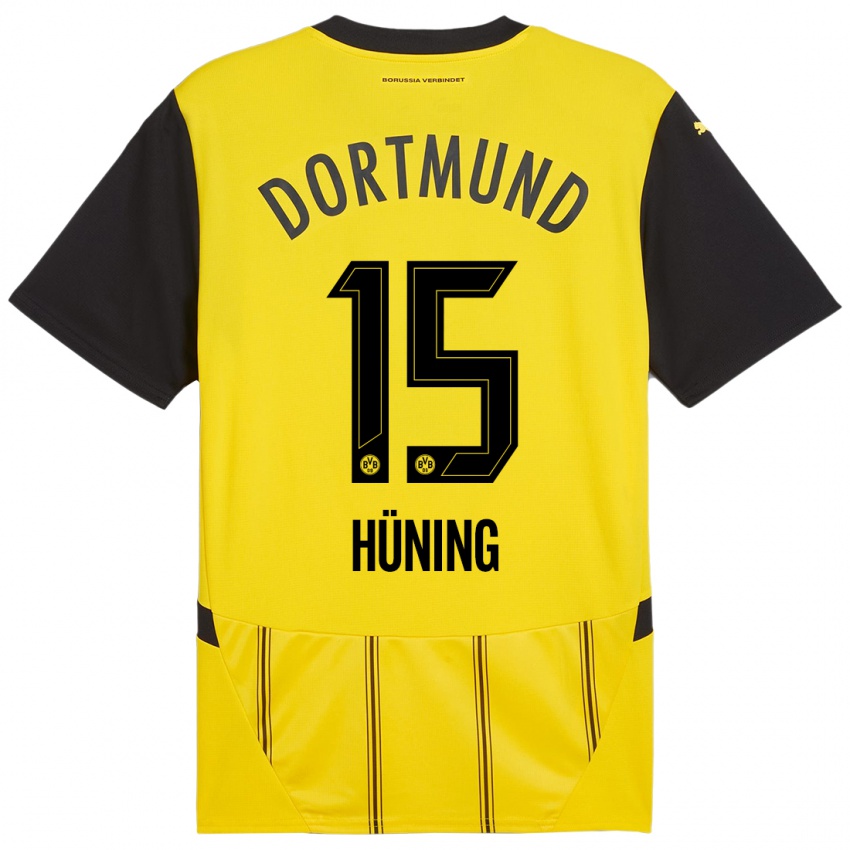 Niño Camiseta Ben Hüning #15 Amarillo Negro 1ª Equipación 2024/25 La Camisa México