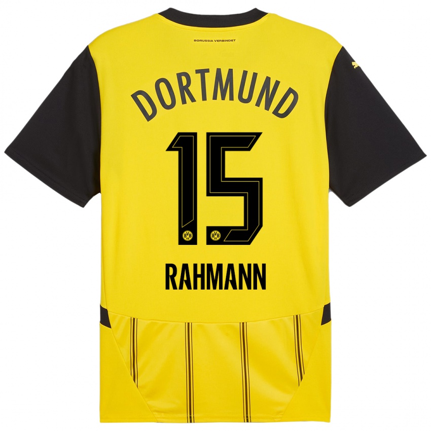 Niño Camiseta Luke Rahmann #15 Amarillo Negro 1ª Equipación 2024/25 La Camisa México