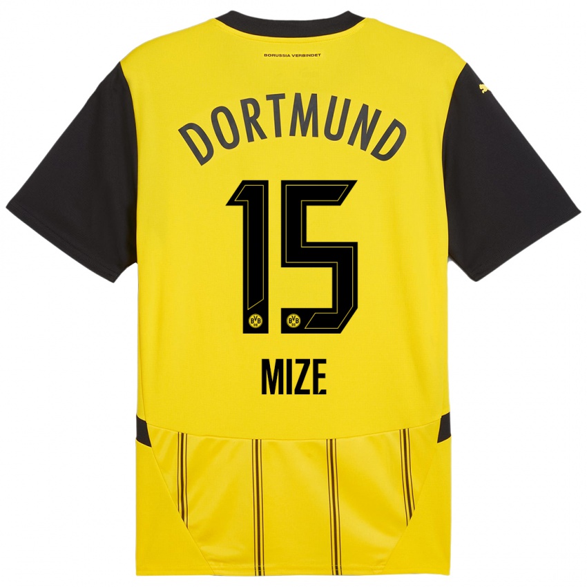 Niño Camiseta Jack Mize #15 Amarillo Negro 1ª Equipación 2024/25 La Camisa México