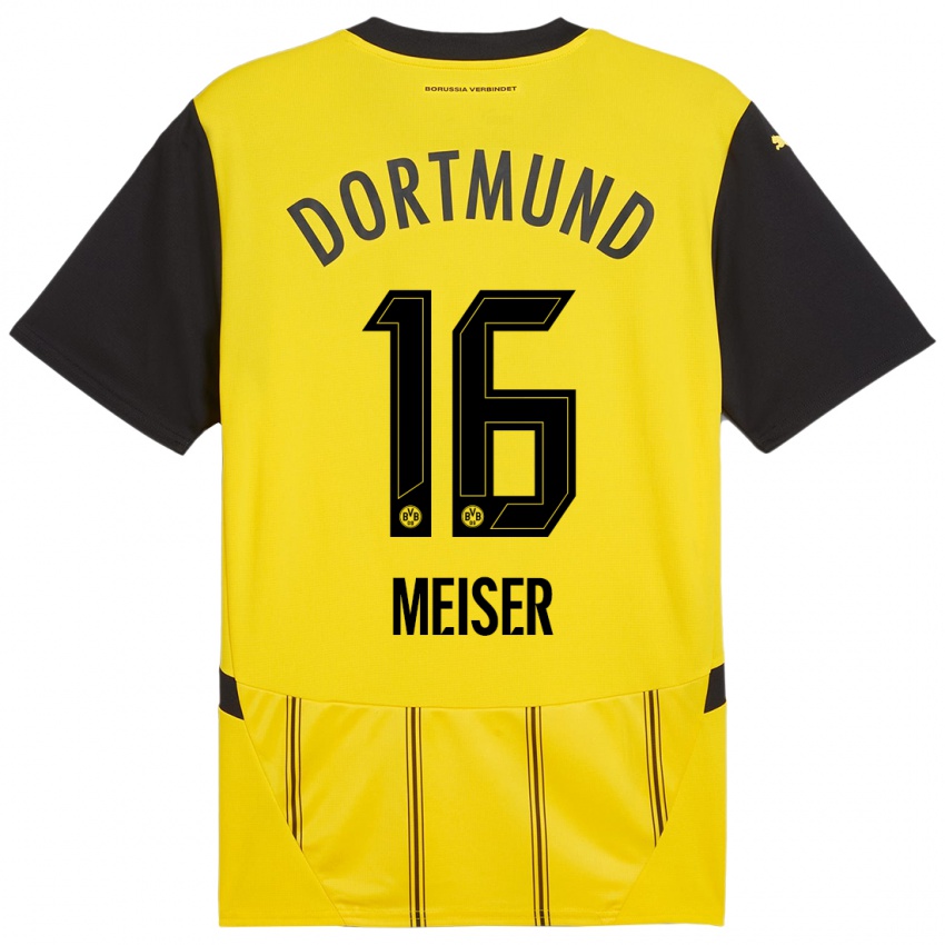 Niño Camiseta Tyler Meiser #16 Amarillo Negro 1ª Equipación 2024/25 La Camisa México