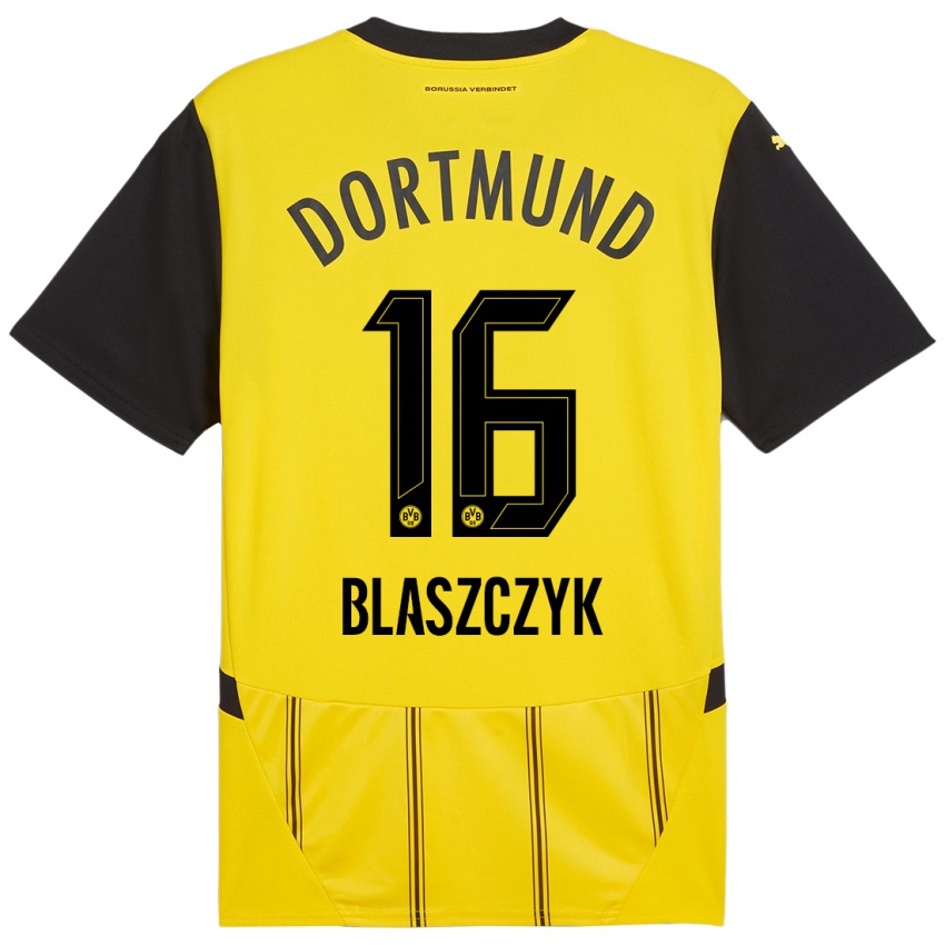 Niño Camiseta Oliwer Blaszczyk #16 Amarillo Negro 1ª Equipación 2024/25 La Camisa México