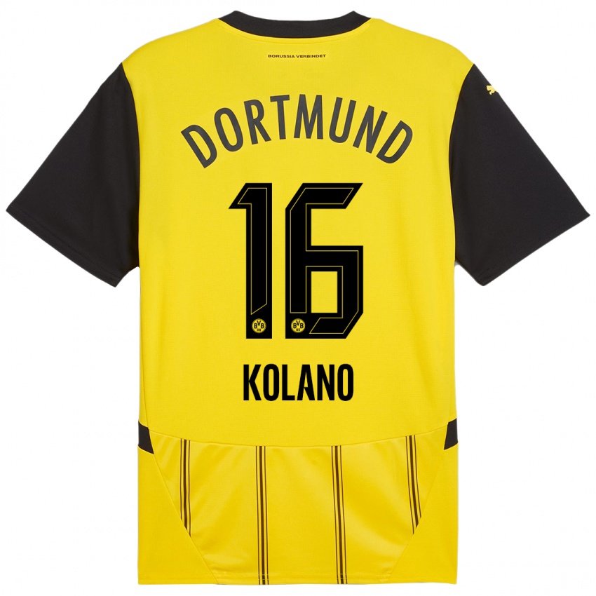 Niño Camiseta Damian Kolano #16 Amarillo Negro 1ª Equipación 2024/25 La Camisa México