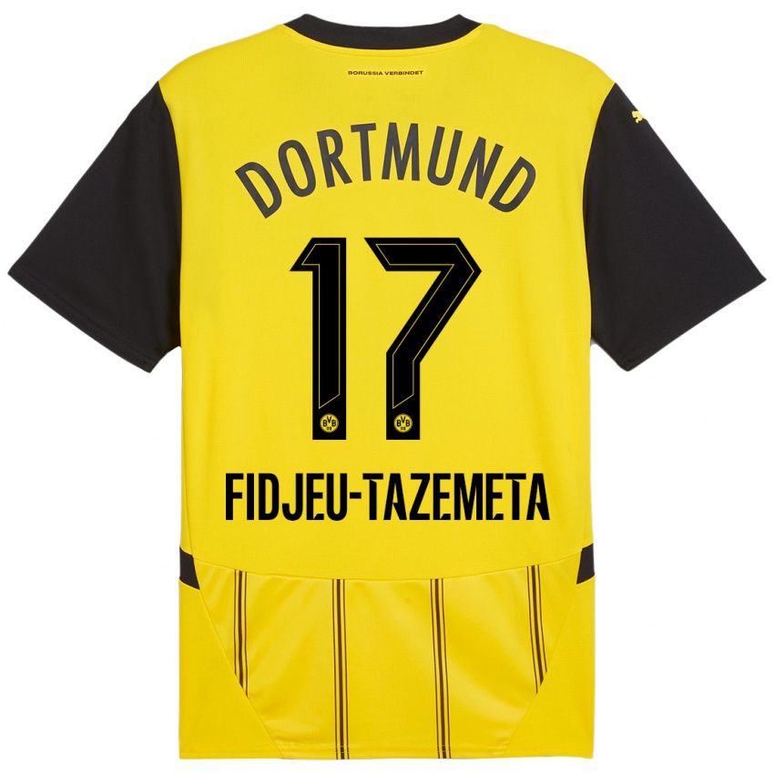 Niño Camiseta Thierry Fidjeu-Tazemeta #17 Amarillo Negro 1ª Equipación 2024/25 La Camisa México