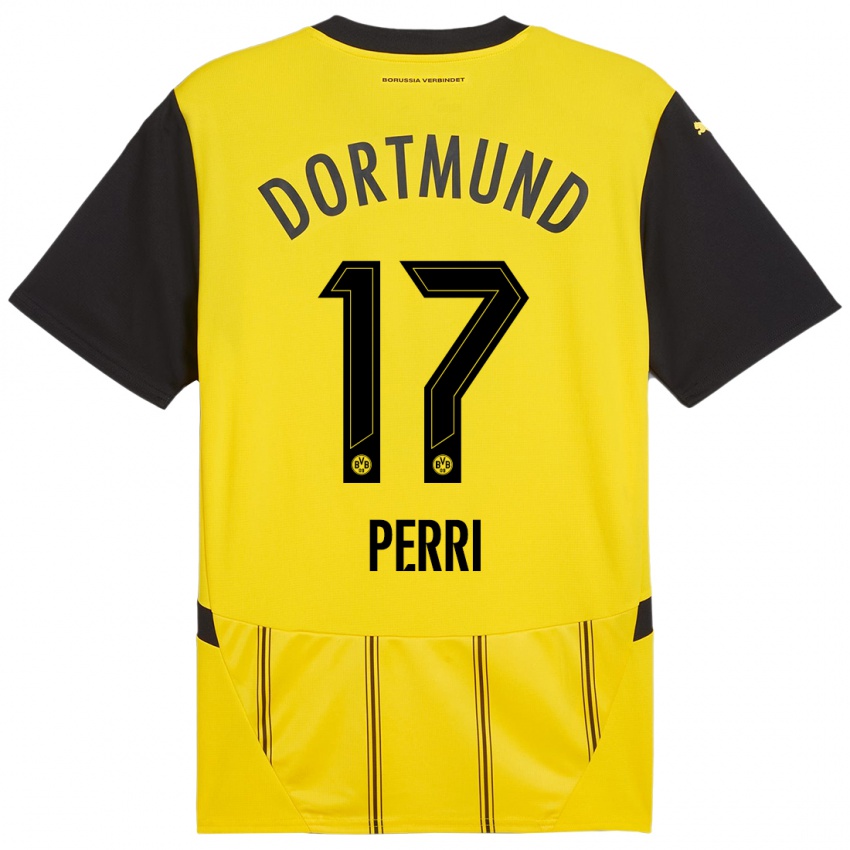 Niño Camiseta Luca Perri #17 Amarillo Negro 1ª Equipación 2024/25 La Camisa México