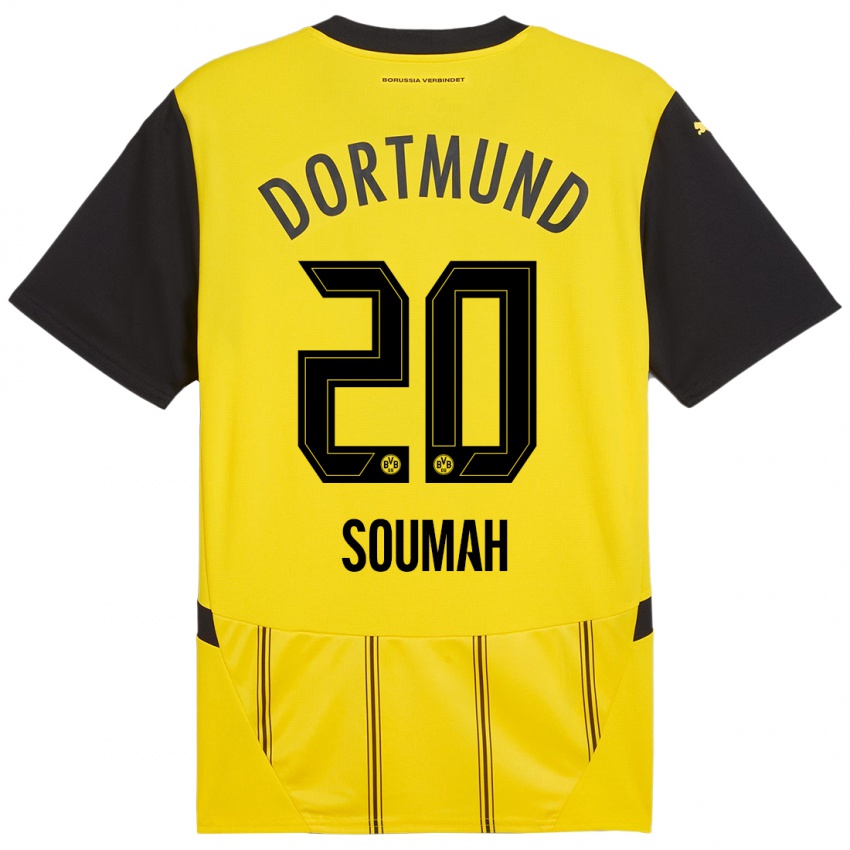 Niño Camiseta Moussa Soumah #20 Amarillo Negro 1ª Equipación 2024/25 La Camisa México