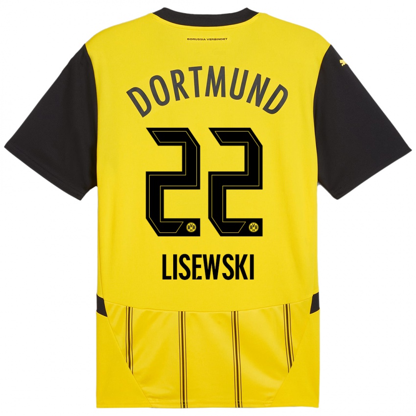 Niño Camiseta Robin Lisewski #22 Amarillo Negro 1ª Equipación 2024/25 La Camisa México