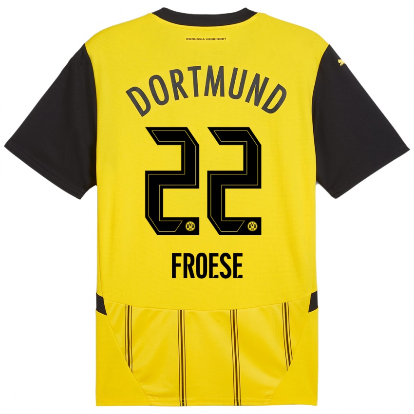 Niño Camiseta Julien Froese #22 Amarillo Negro 1ª Equipación 2024/25 La Camisa México