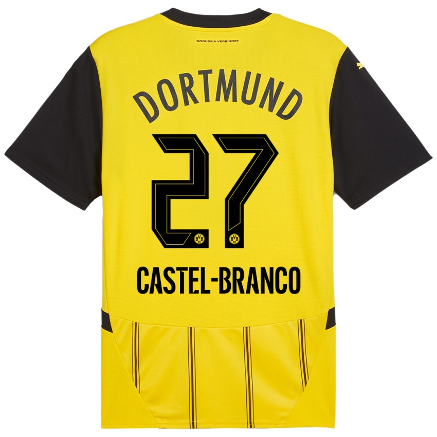 Niño Camiseta Diego Castel-Branco #27 Amarillo Negro 1ª Equipación 2024/25 La Camisa México