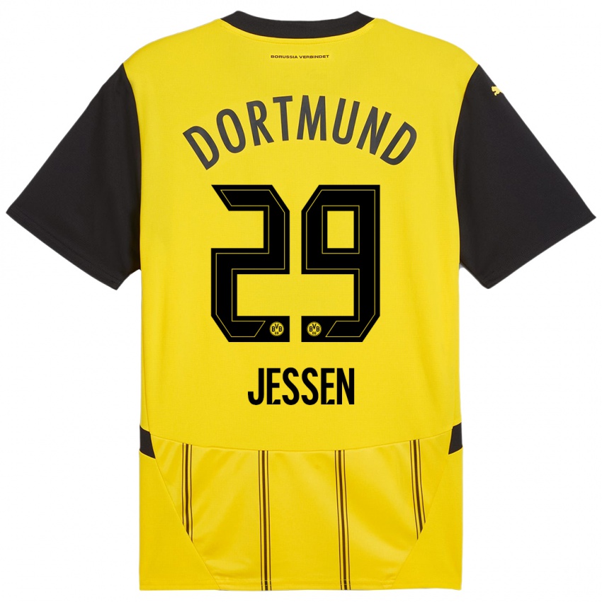 Niño Camiseta Niklas Jessen #29 Amarillo Negro 1ª Equipación 2024/25 La Camisa México