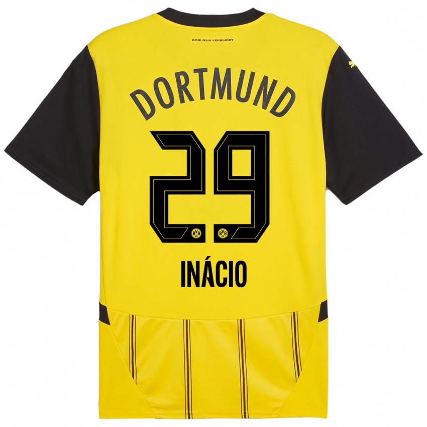 Niño Camiseta Samuele Inácio #29 Amarillo Negro 1ª Equipación 2024/25 La Camisa México