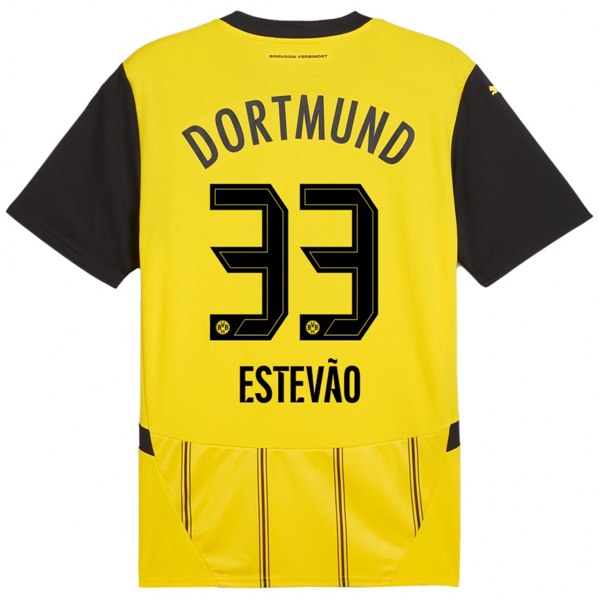 Niño Camiseta Tiago Estevão #33 Amarillo Negro 1ª Equipación 2024/25 La Camisa México