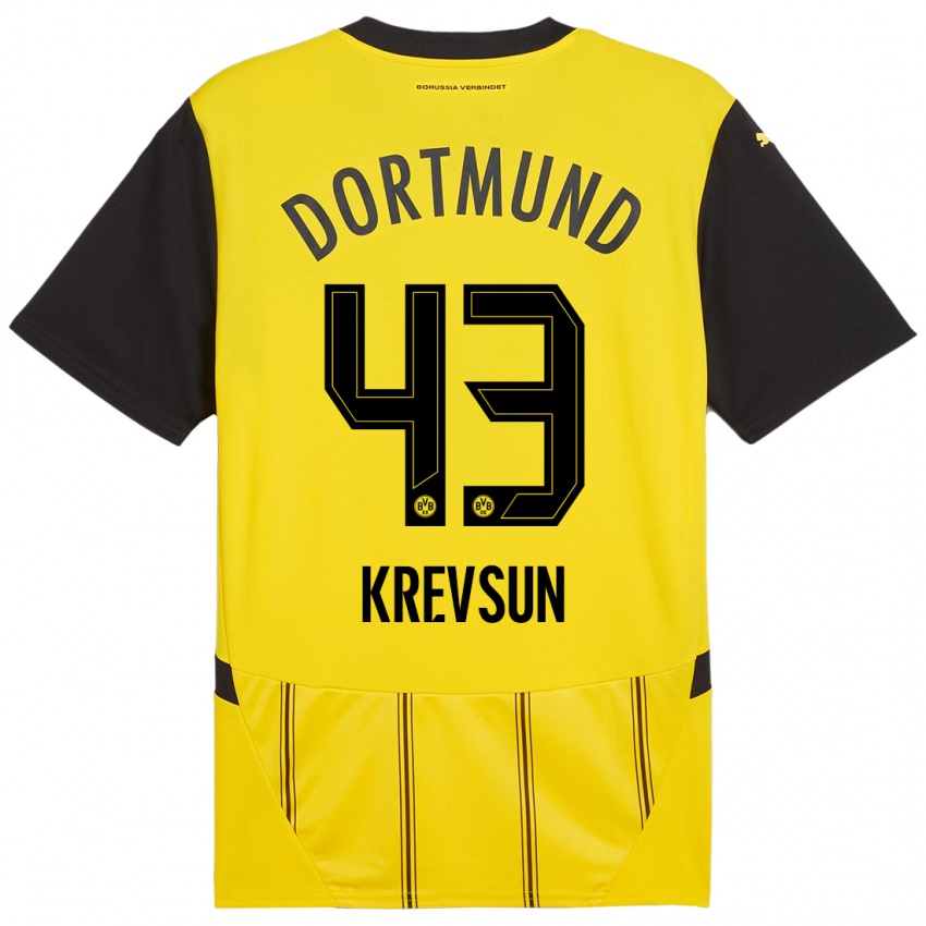 Niño Camiseta Danylo Krevsun #43 Amarillo Negro 1ª Equipación 2024/25 La Camisa México