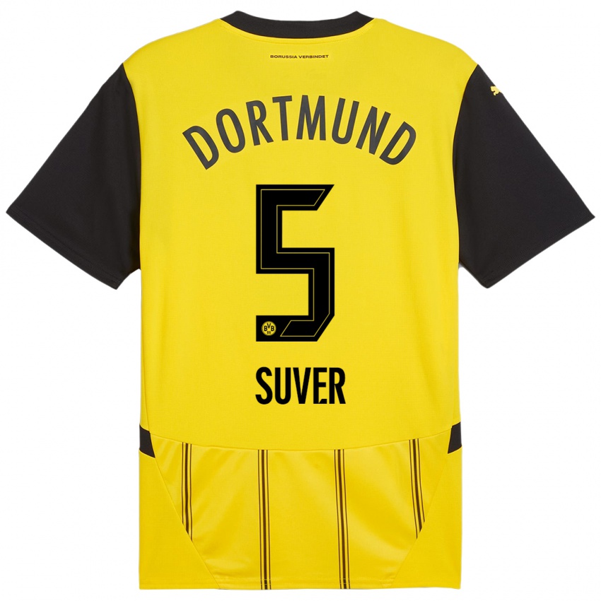 Niño Camiseta Mario Suver #5 Amarillo Negro 1ª Equipación 2024/25 La Camisa México