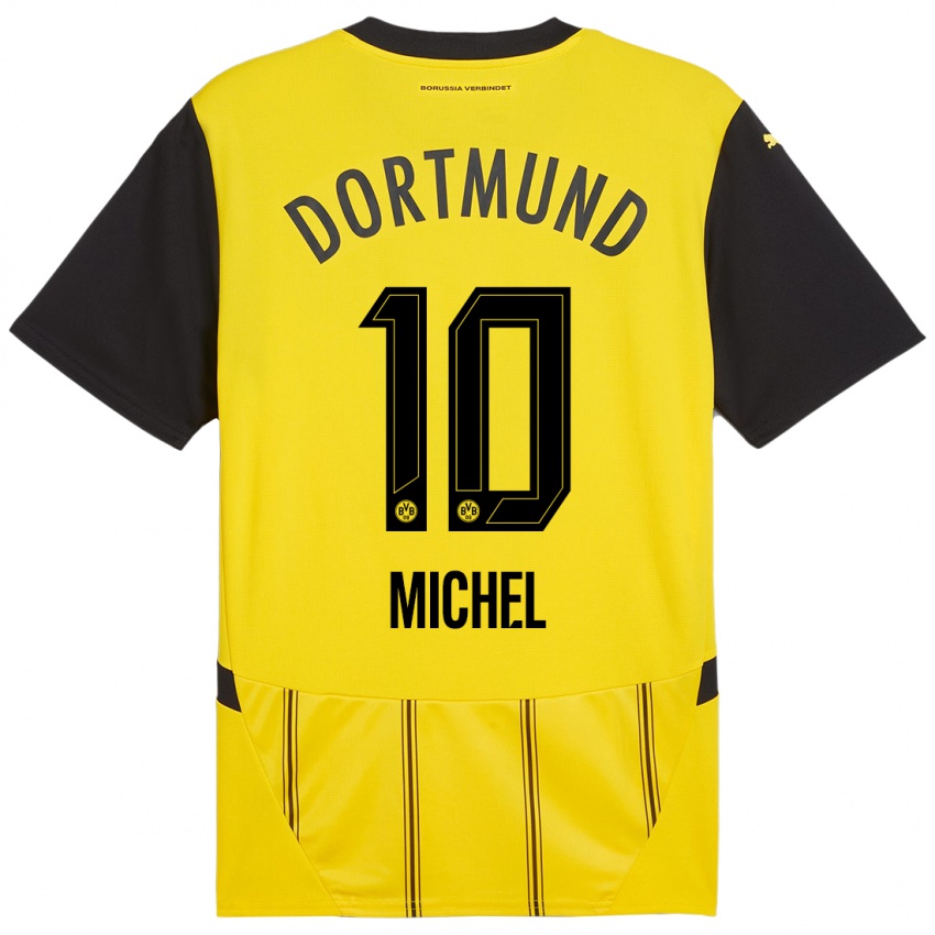 Niño Camiseta Falko Michel #10 Amarillo Negro 1ª Equipación 2024/25 La Camisa México