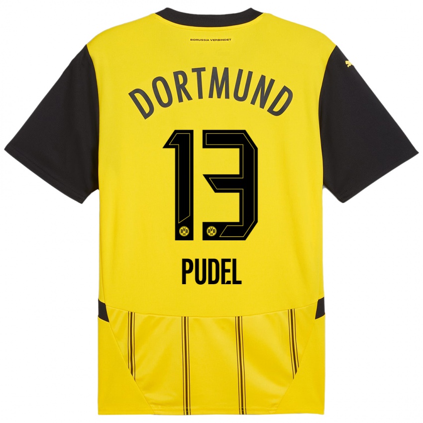 Niño Camiseta Bjarne Pudel #13 Amarillo Negro 1ª Equipación 2024/25 La Camisa México