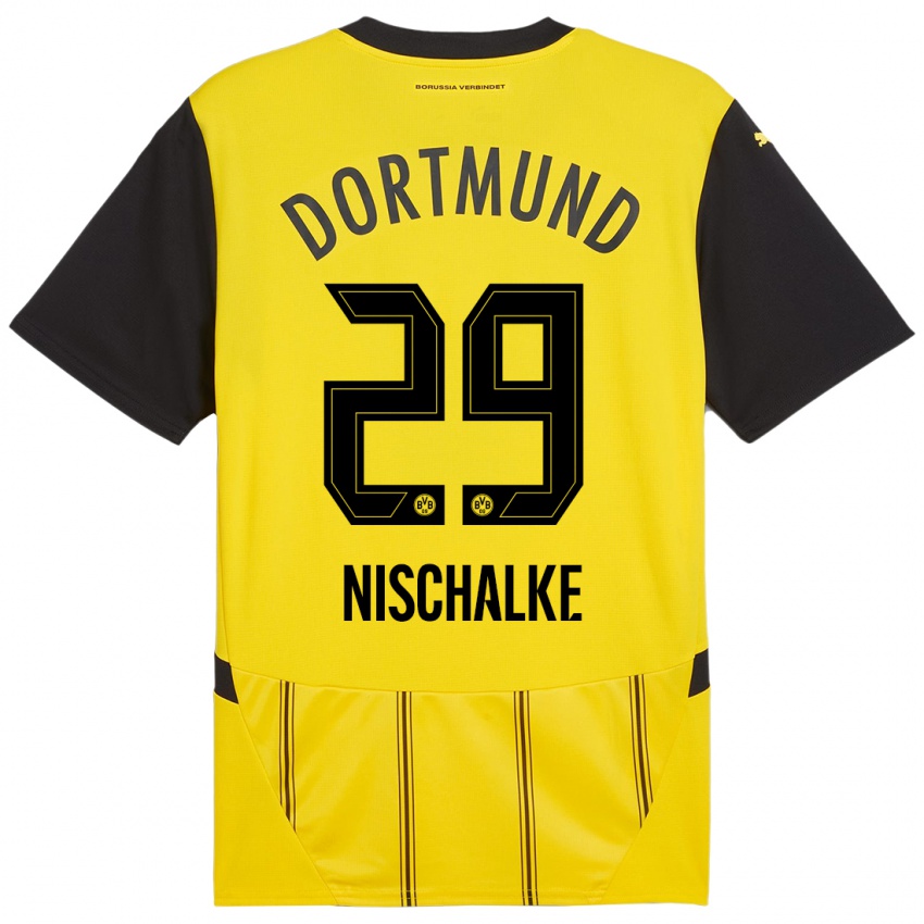 Niño Camiseta Jermain Nischalke #29 Amarillo Negro 1ª Equipación 2024/25 La Camisa México