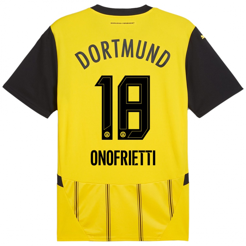 Niño Camiseta Vincenzo Onofrietti #18 Amarillo Negro 1ª Equipación 2024/25 La Camisa México