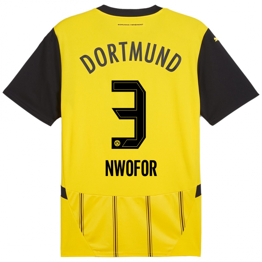 Niño Camiseta Jamie Nwofor #3 Amarillo Negro 1ª Equipación 2024/25 La Camisa México