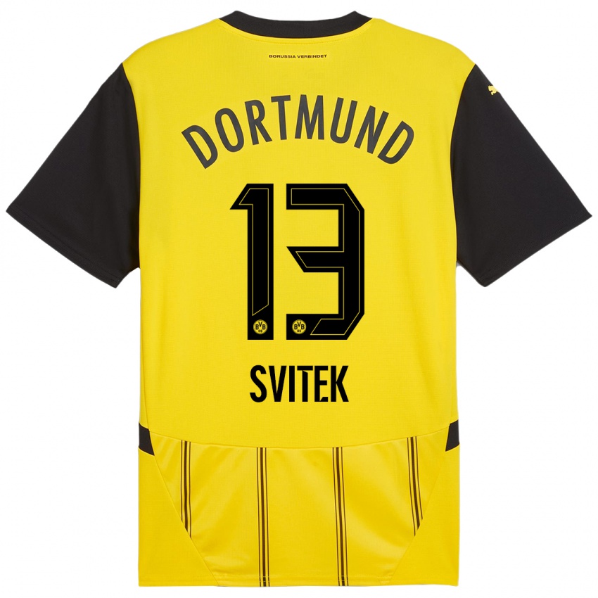 Niño Camiseta Leon Svitek #13 Amarillo Negro 1ª Equipación 2024/25 La Camisa México