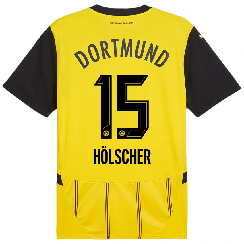 Niño Camiseta Mats Hölscher #15 Amarillo Negro 1ª Equipación 2024/25 La Camisa México