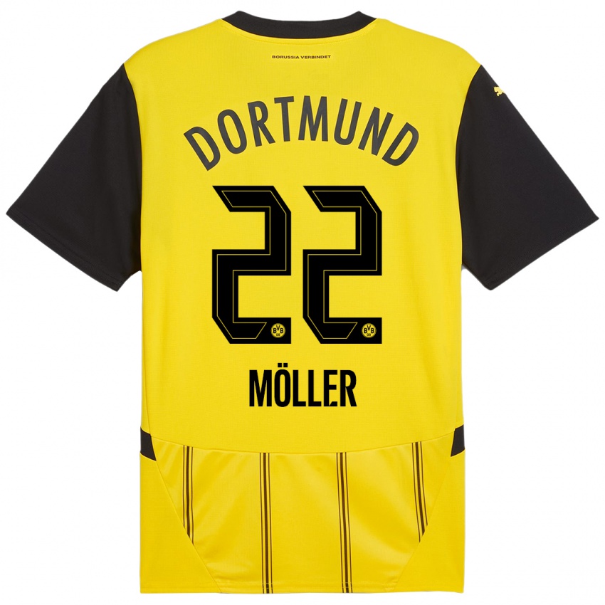 Niño Camiseta Paul Möller #22 Amarillo Negro 1ª Equipación 2024/25 La Camisa México