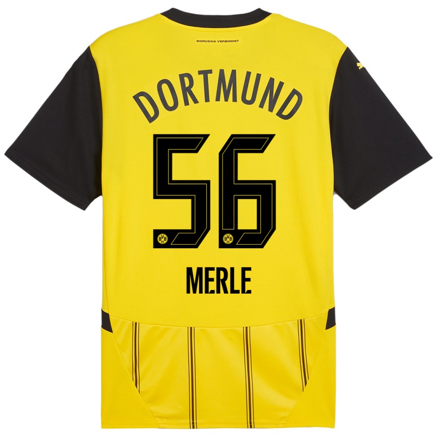 Niño Camiseta Albers Merle #56 Amarillo Negro 1ª Equipación 2024/25 La Camisa México