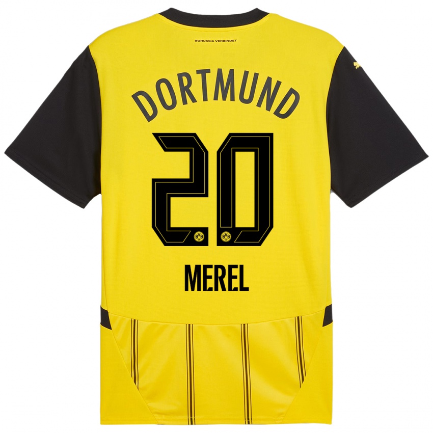 Niño Camiseta Freriks Merel #20 Amarillo Negro 1ª Equipación 2024/25 La Camisa México