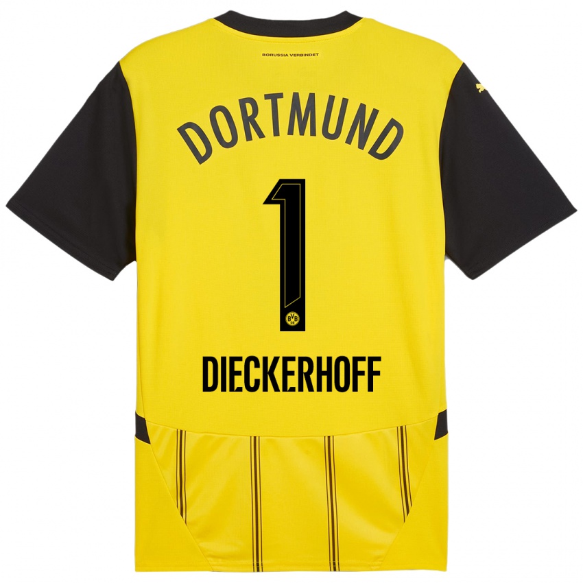 Niño Camiseta Max Dieckerhoff #1 Amarillo Negro 1ª Equipación 2024/25 La Camisa México