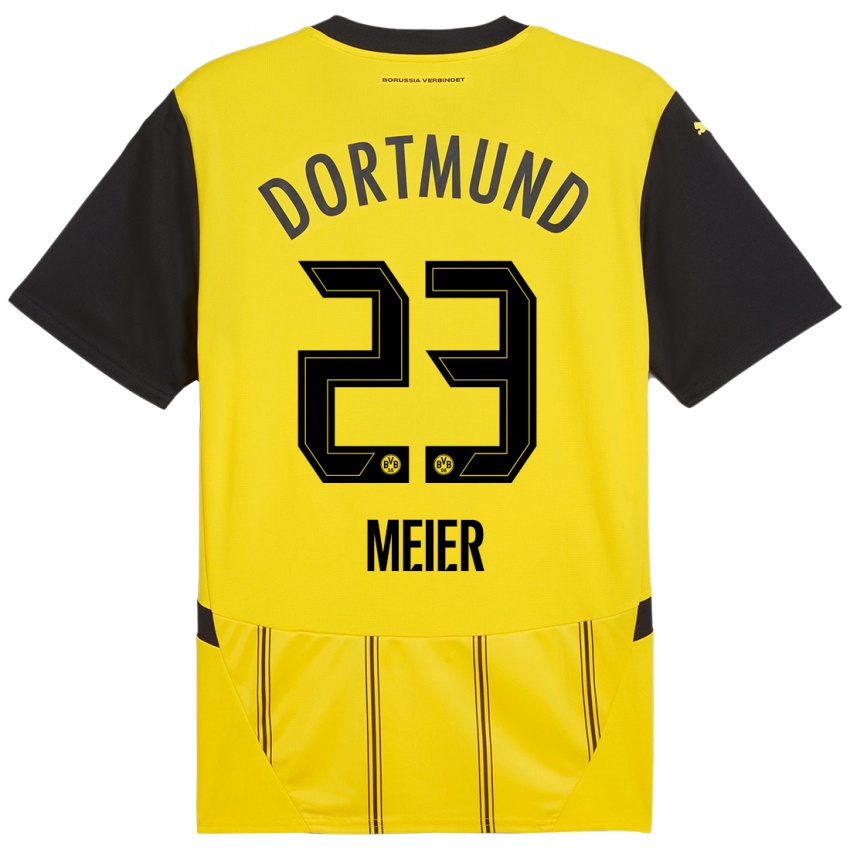 Niño Camiseta Maximilian Meier #23 Amarillo Negro 1ª Equipación 2024/25 La Camisa México