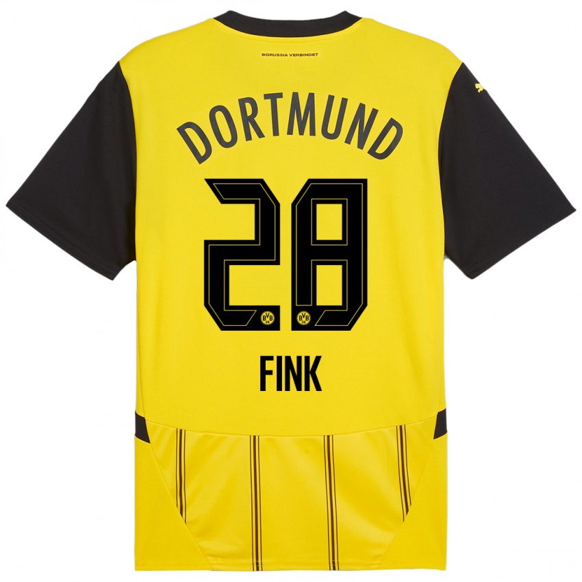 Niño Camiseta Bradley Fink #28 Amarillo Negro 1ª Equipación 2024/25 La Camisa México