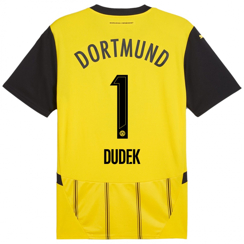 Niño Camiseta Daniel Dudek #1 Amarillo Negro 1ª Equipación 2024/25 La Camisa México