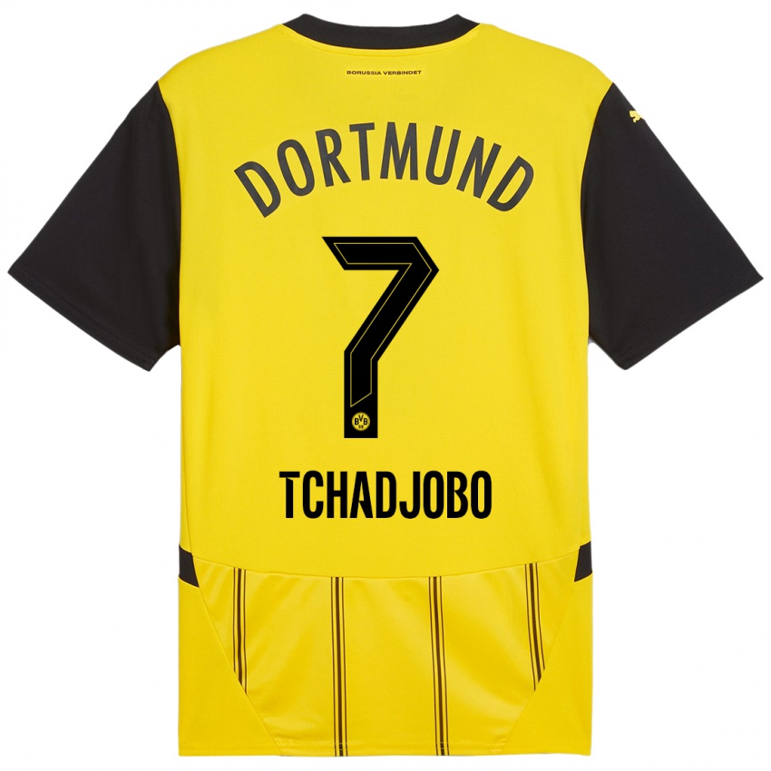 Niño Camiseta Dia Tchadjobo #7 Amarillo Negro 1ª Equipación 2024/25 La Camisa México