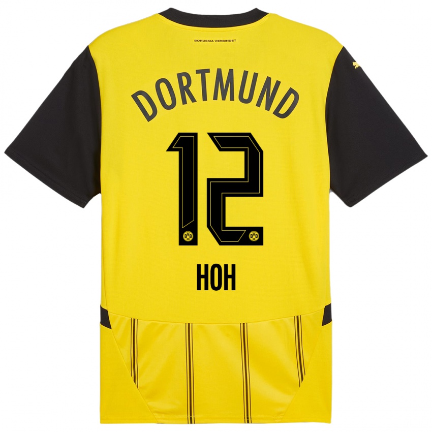 Niño Camiseta Hendrik Hoh #12 Amarillo Negro 1ª Equipación 2024/25 La Camisa México