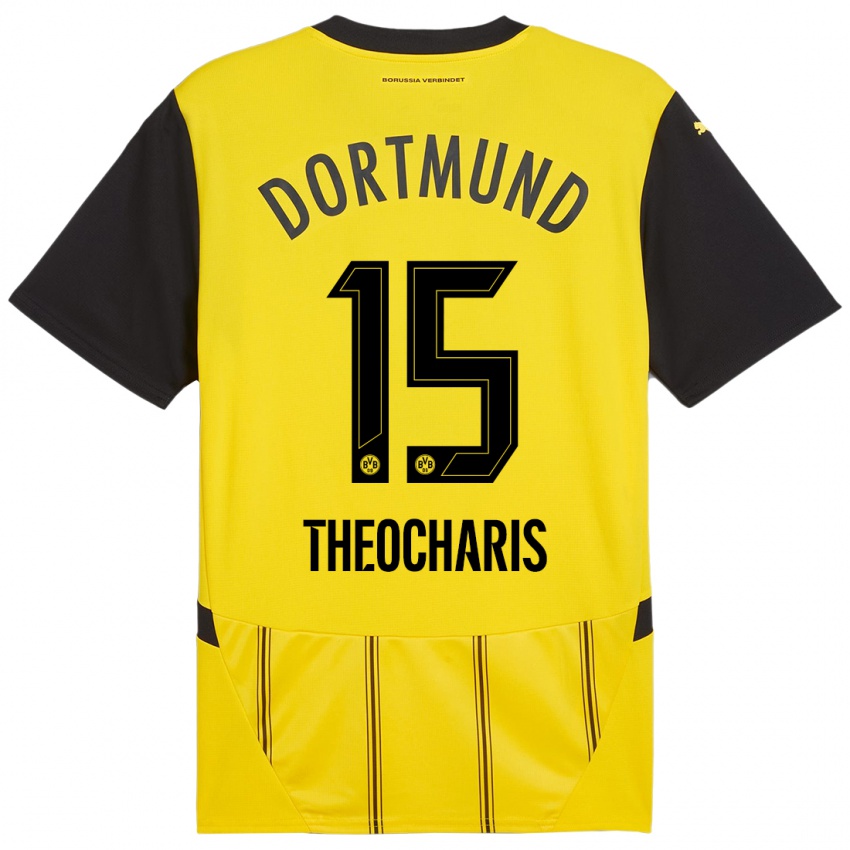 Niño Camiseta Elefterios Theocharis #15 Amarillo Negro 1ª Equipación 2024/25 La Camisa México