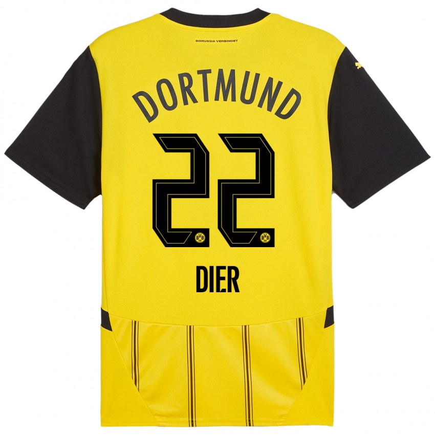 Niño Camiseta Henrik Dier #22 Amarillo Negro 1ª Equipación 2024/25 La Camisa México