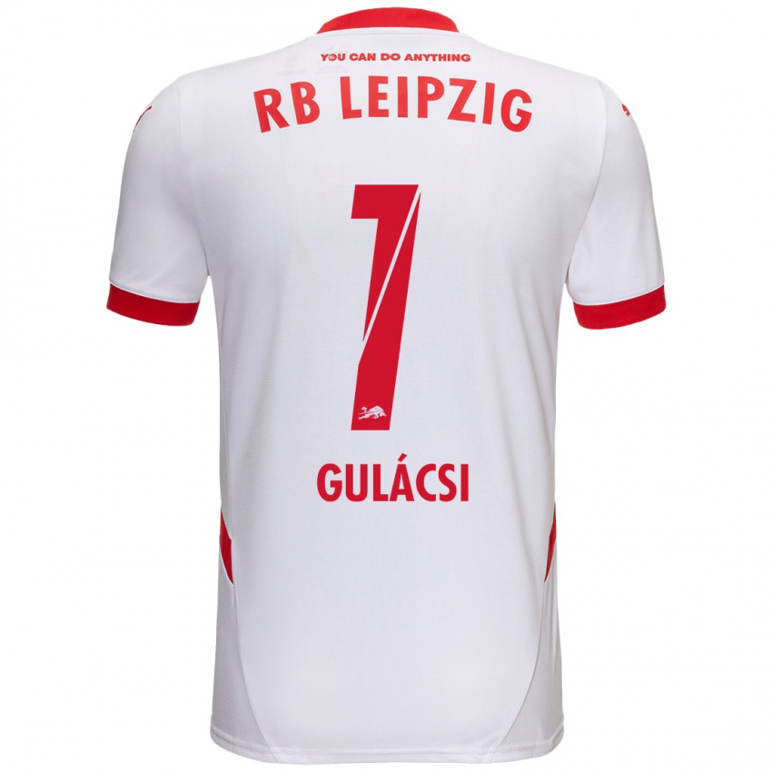 Niño Camiseta Peter Gulacsi #1 Blanco Rojo 1ª Equipación 2024/25 La Camisa México