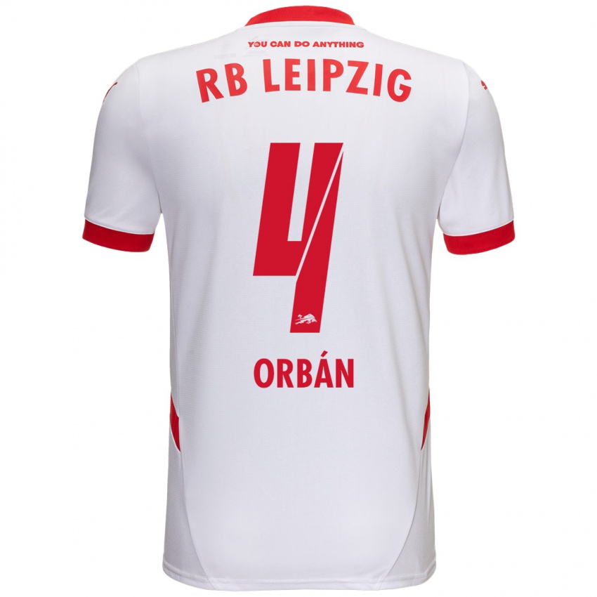 Niño Camiseta Willi Orban #4 Blanco Rojo 1ª Equipación 2024/25 La Camisa México