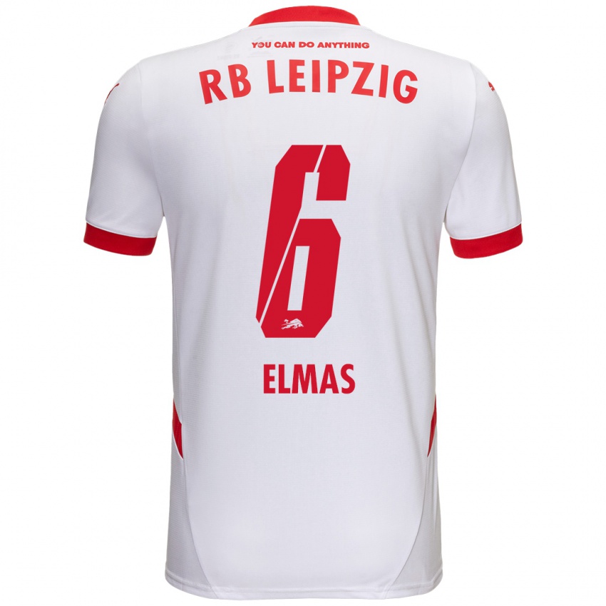 Niño Camiseta Eljif Elmas #6 Blanco Rojo 1ª Equipación 2024/25 La Camisa México