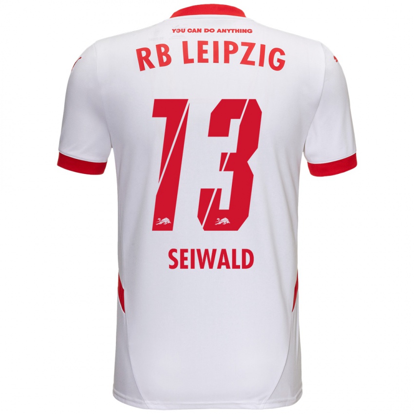 Niño Camiseta Nicolas Seiwald #13 Blanco Rojo 1ª Equipación 2024/25 La Camisa México