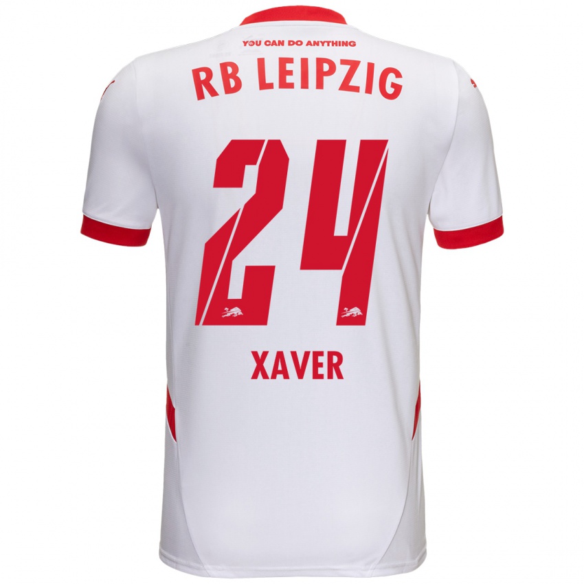 Niño Camiseta Xaver Schlager #24 Blanco Rojo 1ª Equipación 2024/25 La Camisa México