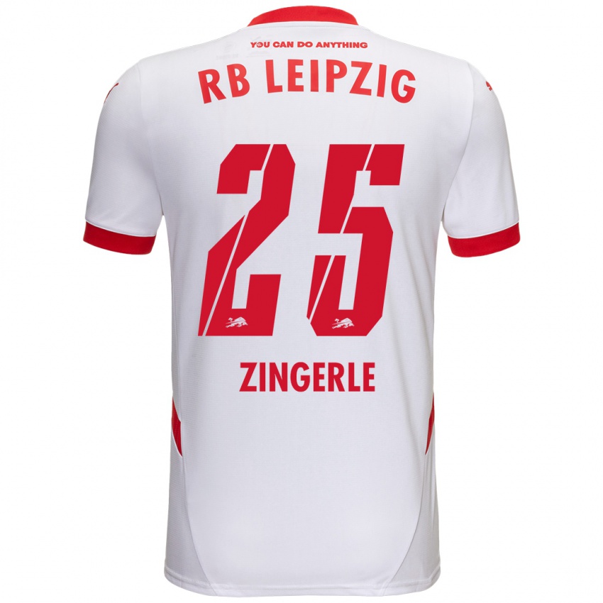 Niño Camiseta Leopold Zingerle #25 Blanco Rojo 1ª Equipación 2024/25 La Camisa México