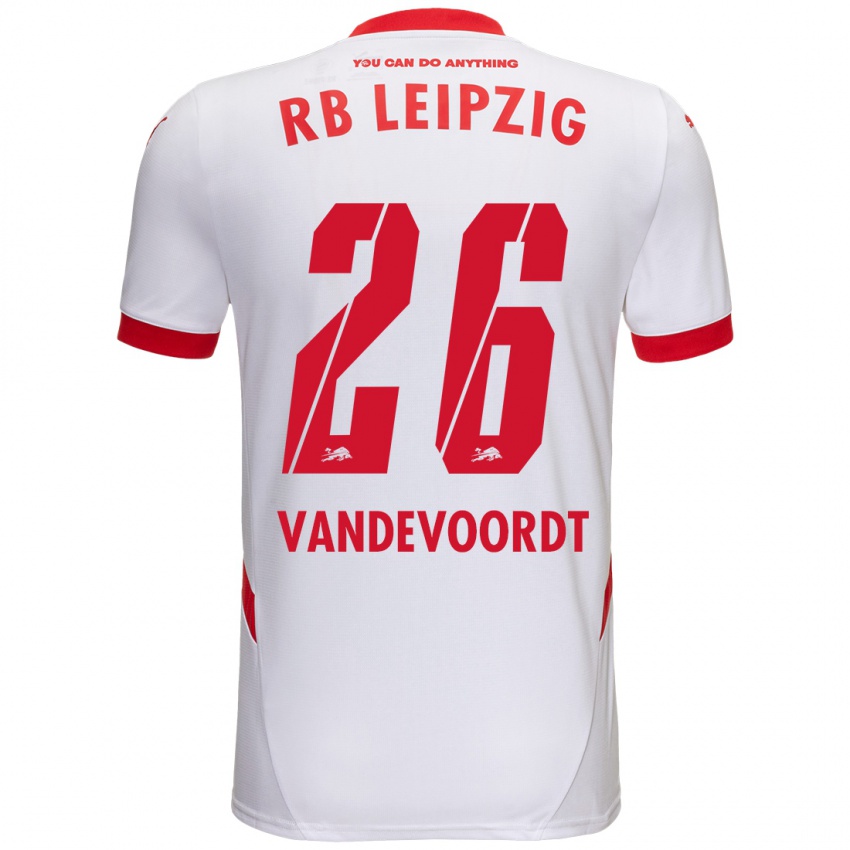 Niño Camiseta Maarten Vandevoordt #26 Blanco Rojo 1ª Equipación 2024/25 La Camisa México